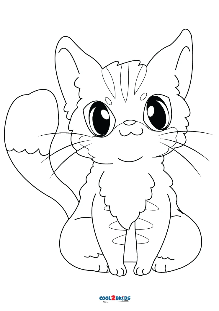 Cat Anime Coloring Pages