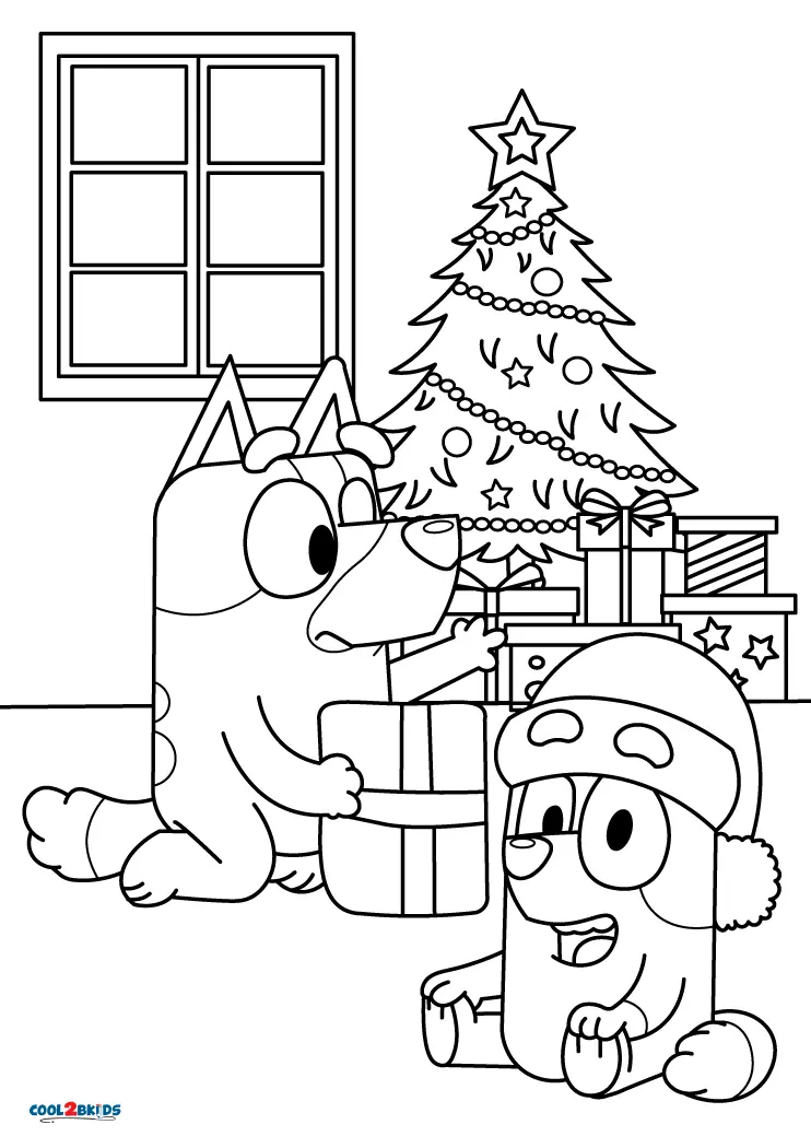 Bluey Christmas Coloring Pages Free Printable Printable Templates Free ...