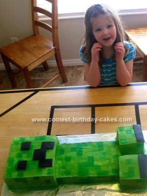 Homemade Minecraft Creeper Cake