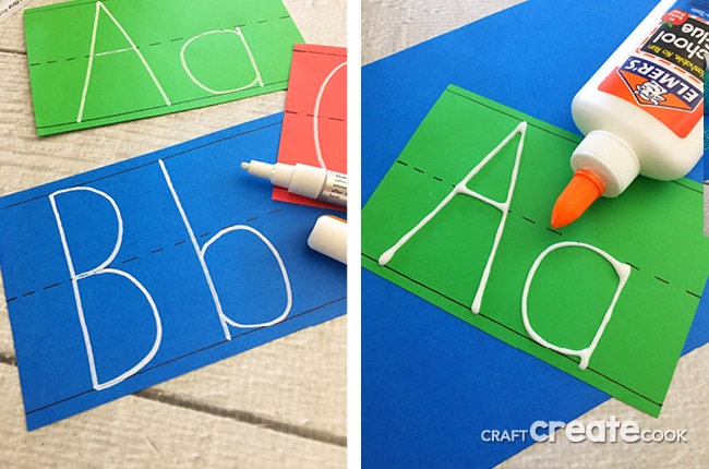 DIY Glittered Alphabet Flashcards - Craft Create Cook