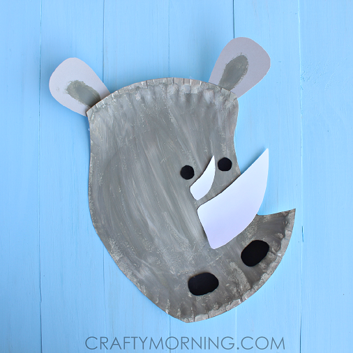 Paper Plate Rhino Craft for Kids