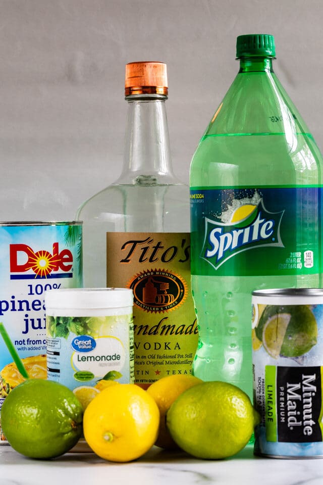 ingredients in vodka party punch