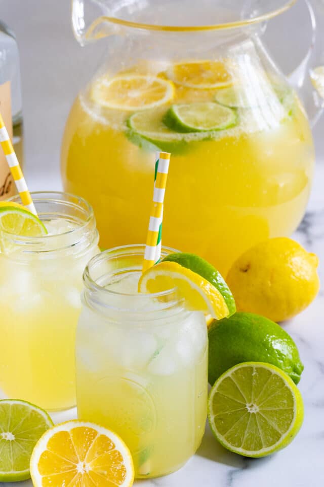 vodka party punch in jar and pitcher