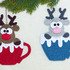 Crochet Pattern Christmas decoration reindeer in cup