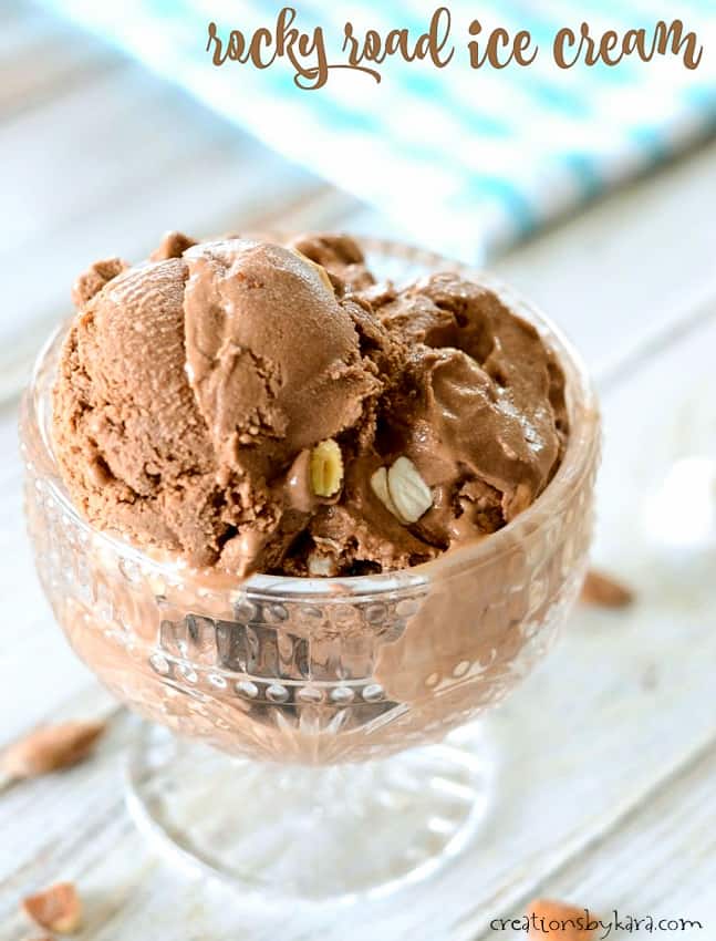 Recipe for creamy Rocky Road Ice Cream