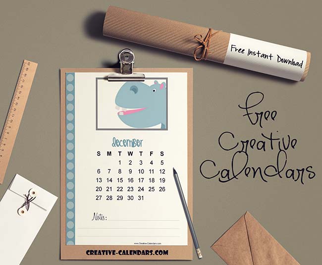 Cute Calendar with Animals Customize online and print at home