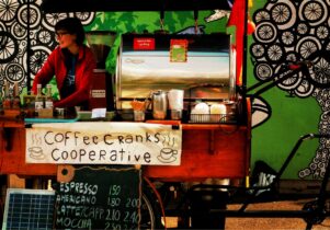 A coffee stand at Levenshulme Market