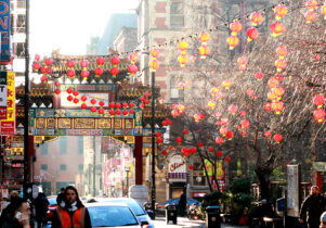 chinatown, manchester in sun by ben williams