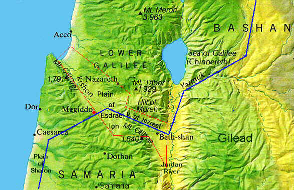 Map Of Israel Showing Megiddo