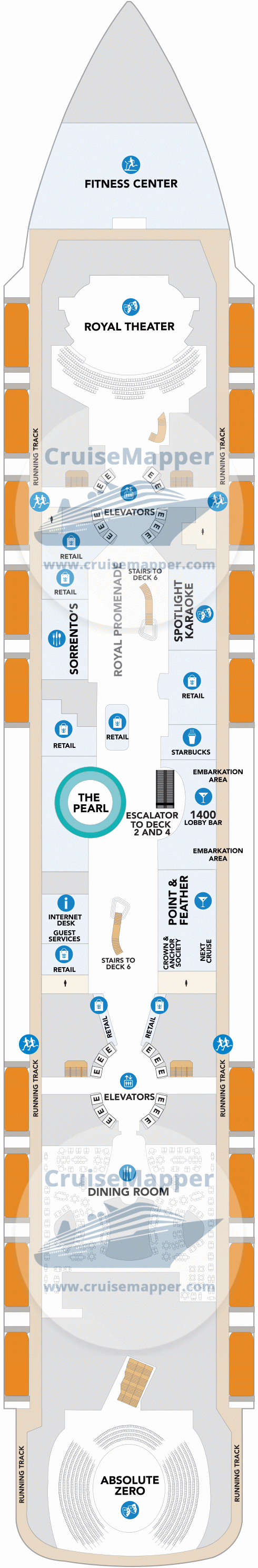 Icon Of The Seas Deck 05 - Royal Promenade1-Dining3-Lobby-Shops-Gym