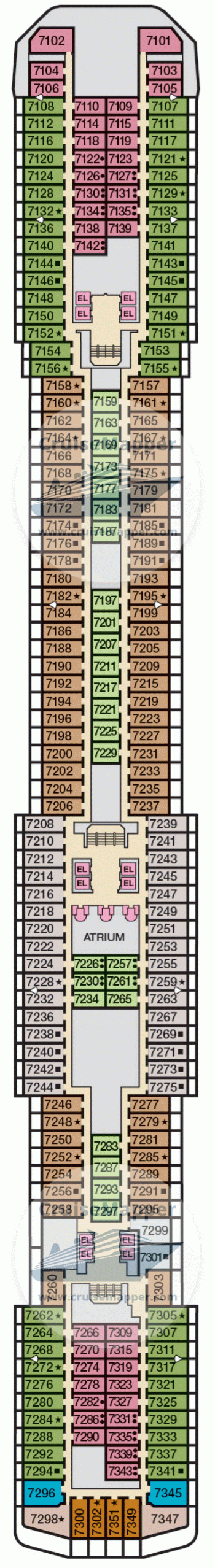 Carnival Miracle Deck 07 - Verandah-Cabins