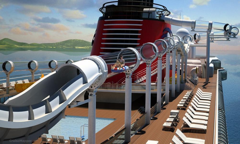 Disney cruise ship Aquaduck park (water slide)