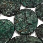 African Jade & Pyrite Palm Stone ~70x50mm