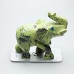 Serpentine Crystal Elephant ~74x70mm