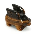 Tiger Eye Crystal Pig With Wings