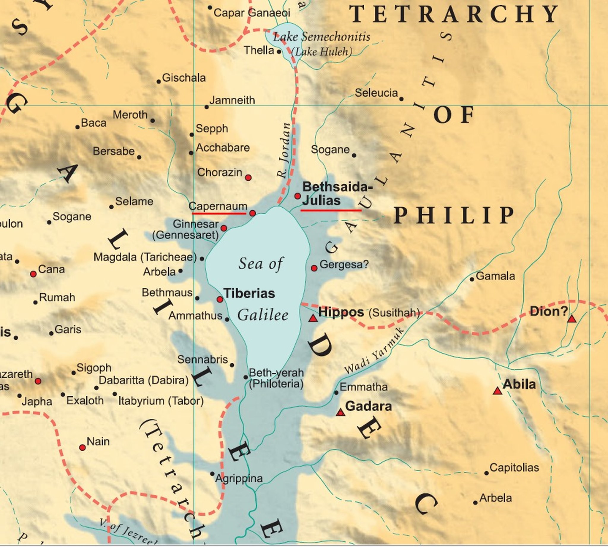 List 100+ Pictures Map Of Sea Of Galilee In Jesus Time Completed