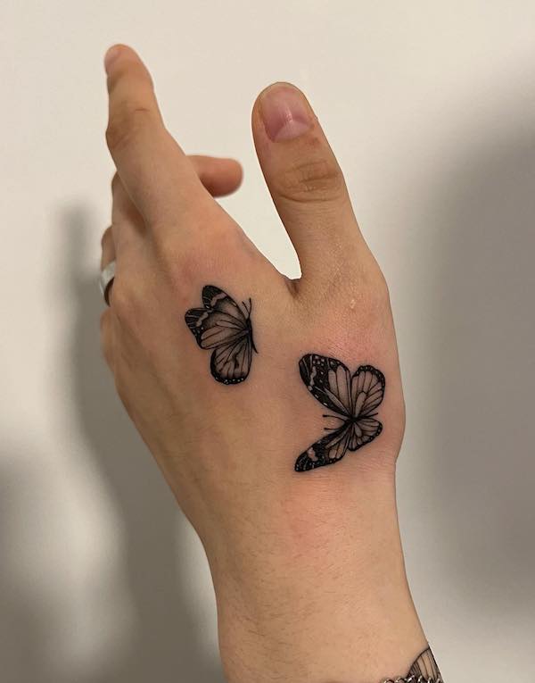 Charming Graceful Cute  Simple Butterfly Tattoo  Black Poison Tattoos