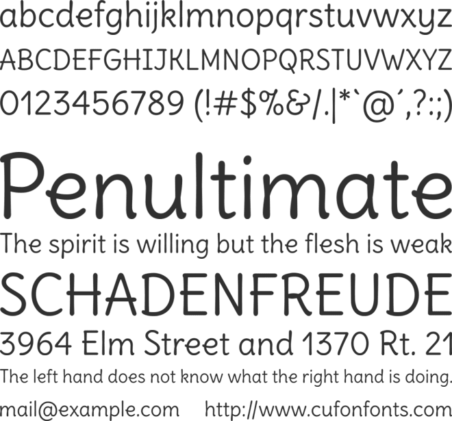 Delius font preview