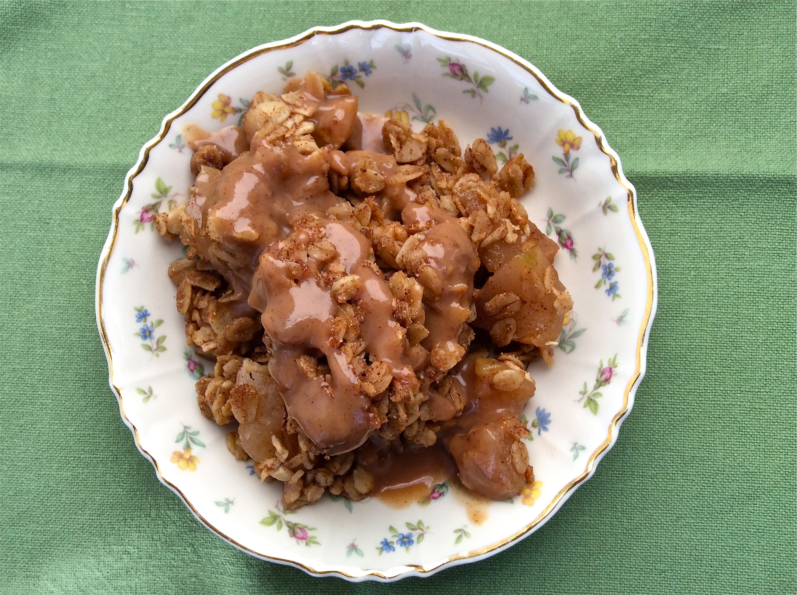 Apple Crisp with Bourbon Cider Reduction