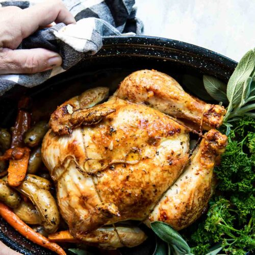 Garlic Butter Roast Chicken - Culinary Hill