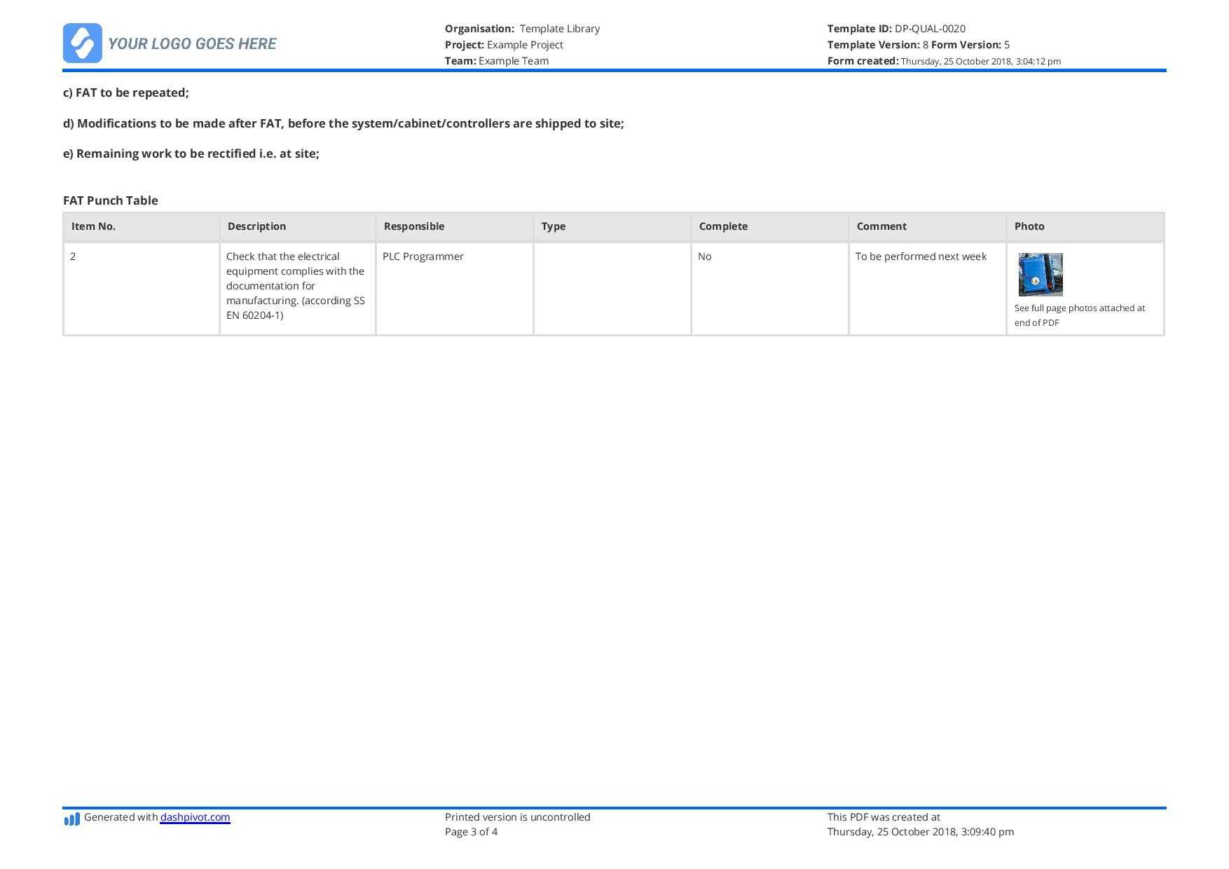 Free Factory Acceptance Testing Checklist (Fat) - Better ...