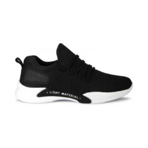 Black Lace Up Sneakers Shoes For Men