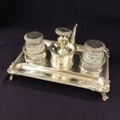 Antique Sterling Silver Inkwell