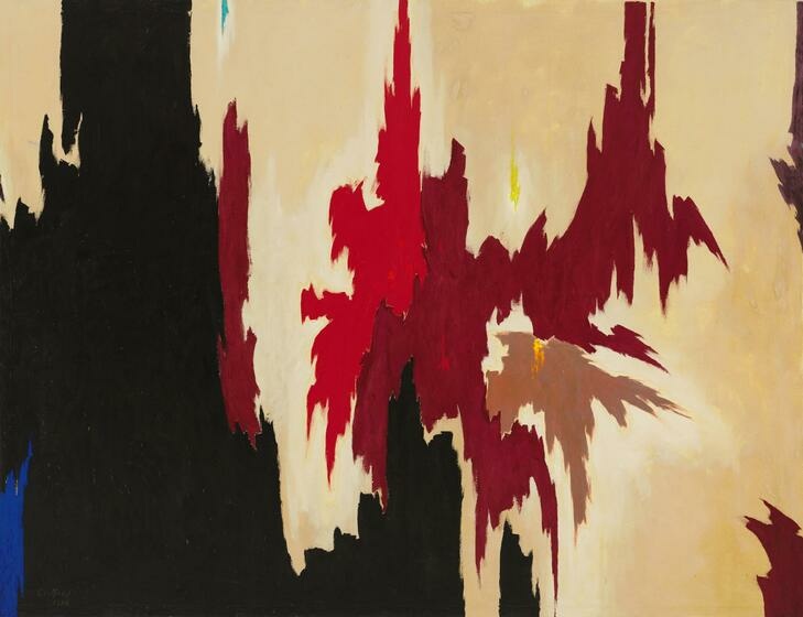 Abstract Expressionism: Clyfford Still, Untitled, 1956, oil on canvas. Whitney Museum of American Art, New York, USA.