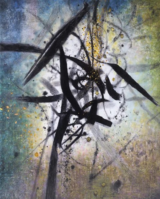 Abstract expressionism: Inshō Dōmoto, Symphony, 1961, pigment on paper. Inshō Dōmoto Museum of Fine Arts, Kyoto, Japan. 