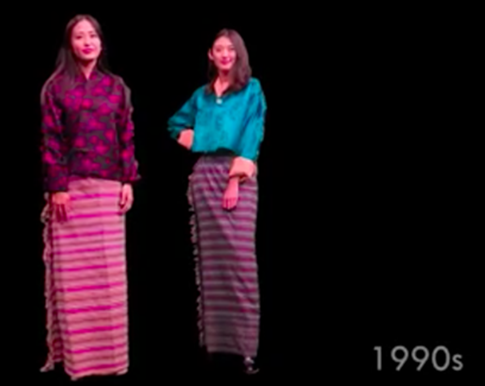 traditional kira in bhutan 1990