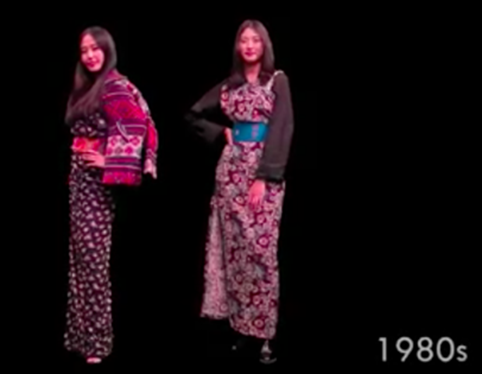 traditional kira in bhutan 1980