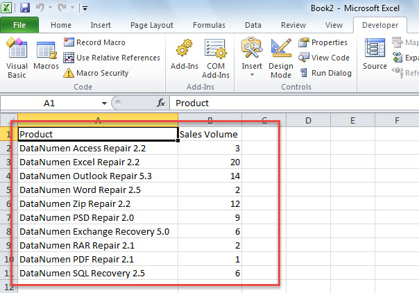 Consolidated Data in New Excel Workbook