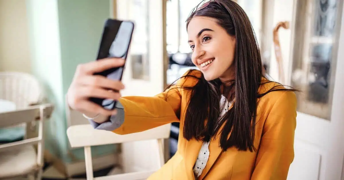 Woman taking selfie