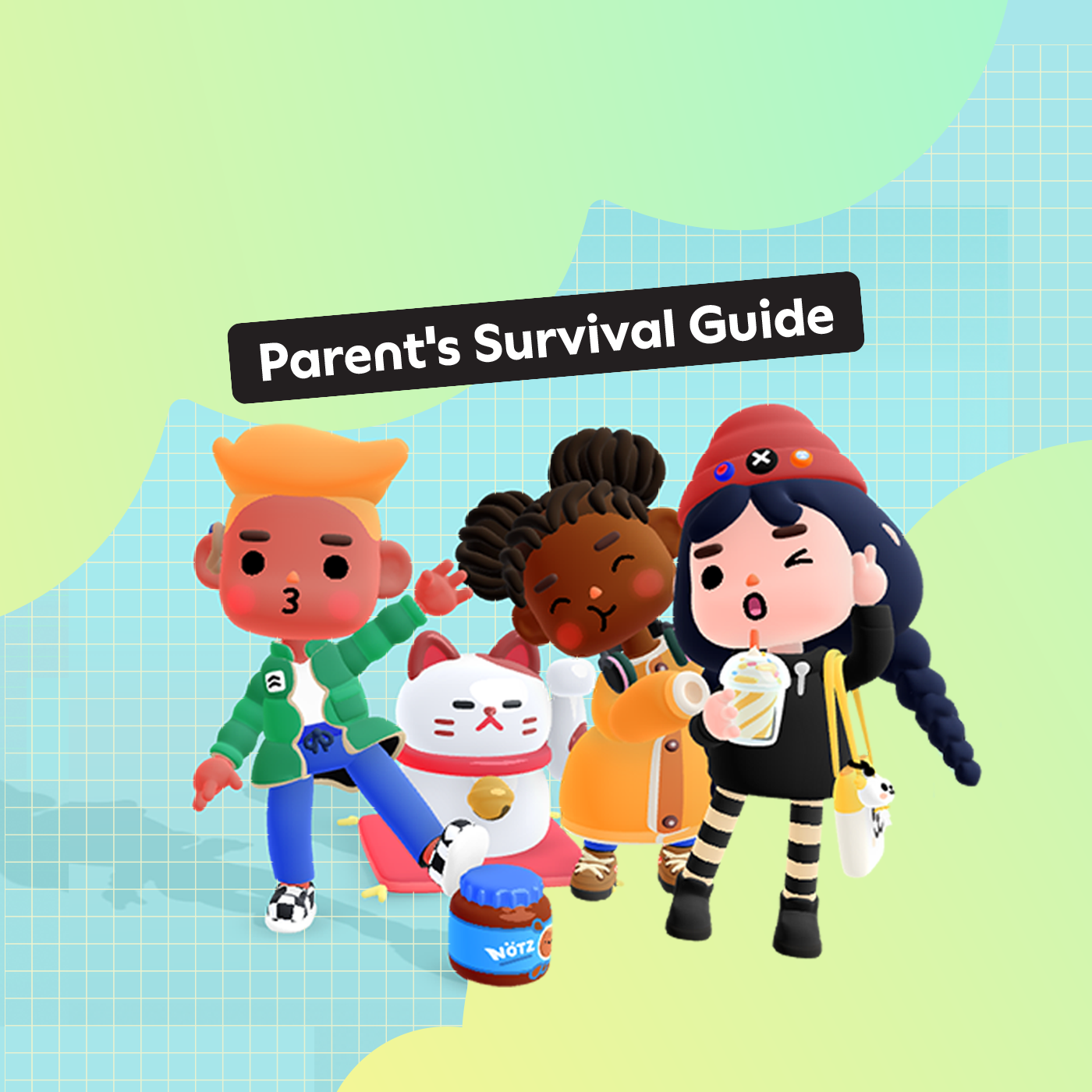 This is an image of characters from Toca Boca Days hanging out