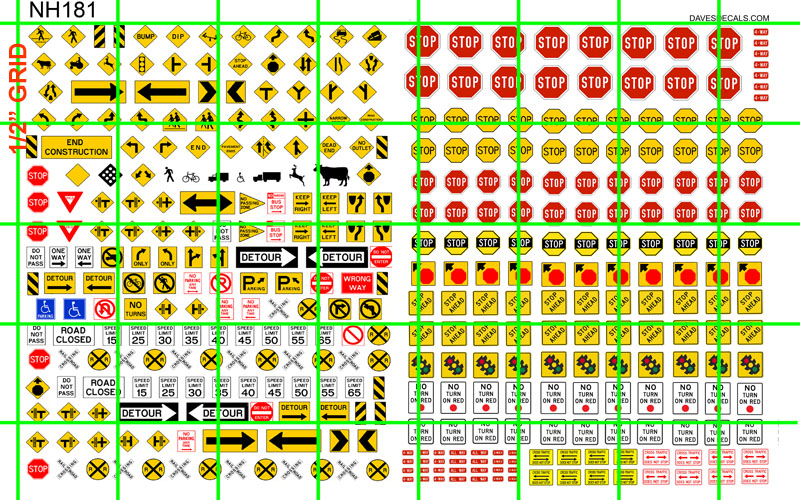 NH181 N SCALE – STOP and ROAD SIGNS N SCALE – DAVE'S DECALS, DETAILS ...