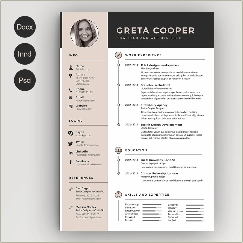 Creative Resume Templates Microsoft Word Free - Resume Example Gallery