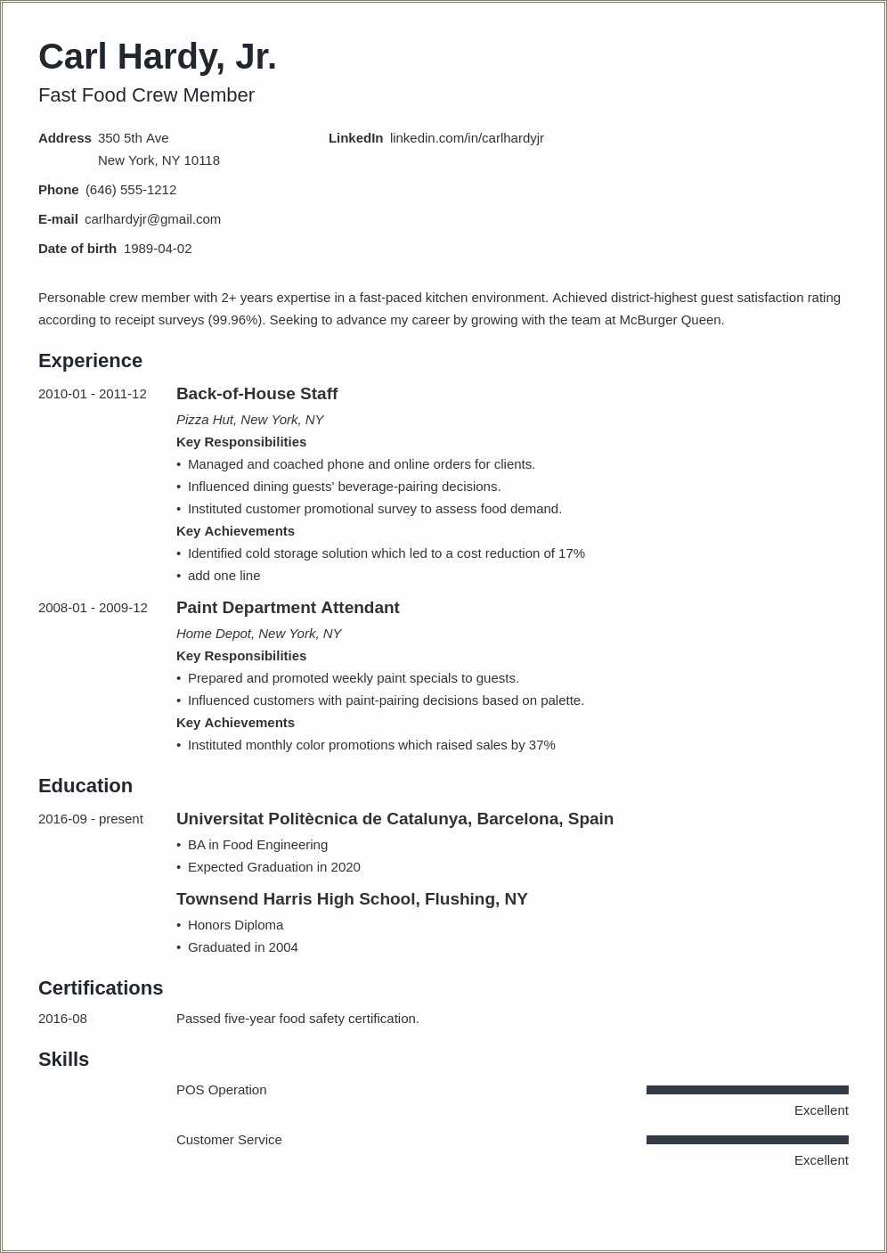 Pizza Hut General Manager Resume Resume Example Galle - vrogue.co