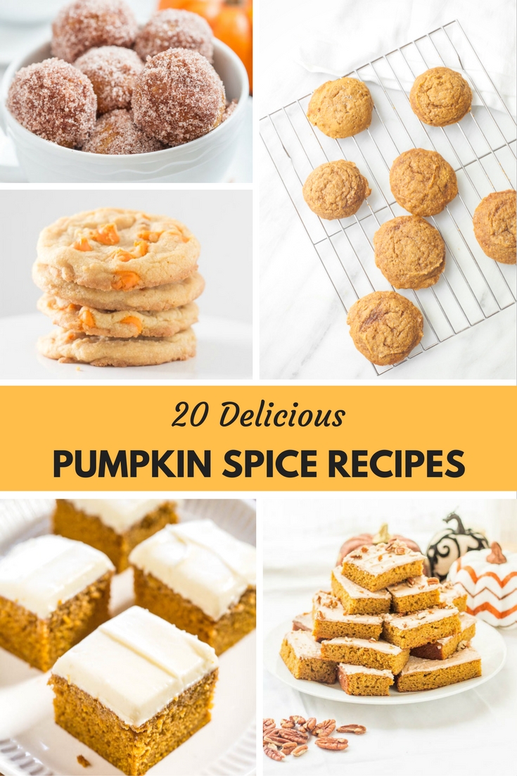 Pumpkin Recipes | Pumpkin Spice Recipes | A roundup of some of the most delicious pumpkin recipes which includes pumpkin bars, pumpkin cookies, pumpkin bread, pumpkin blondies, pumpkin cheesecakes and more treats.