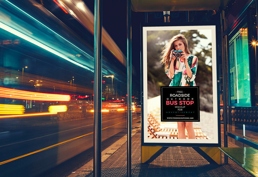 Free Bus Stop Advertising Mockup Free Graphics