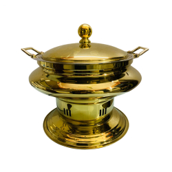 Round Chafing Dish with Lid - 6 LTR - Made of PVD Coate..