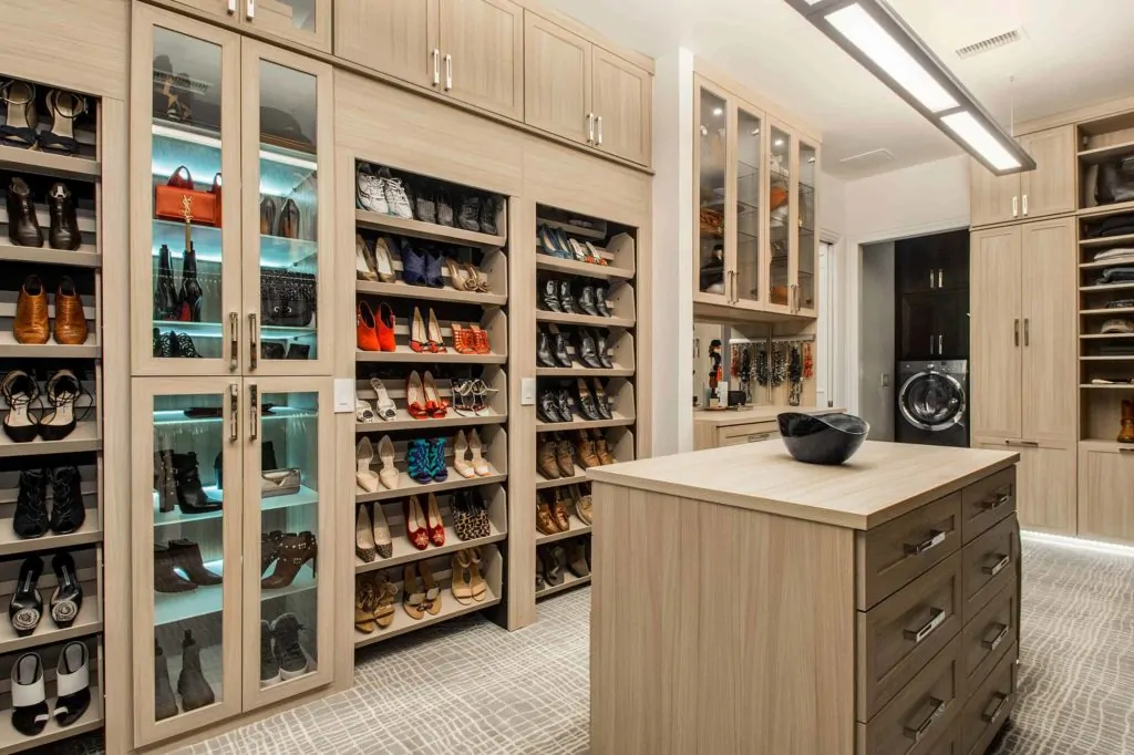 Shoe Rack and Glass Shoe Cabinets Combined