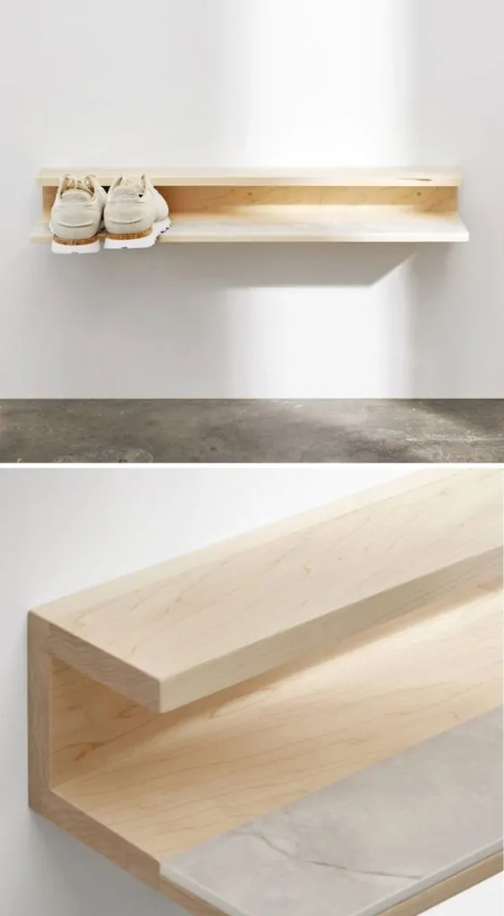 Minimalist Wooden Shoe Shelf