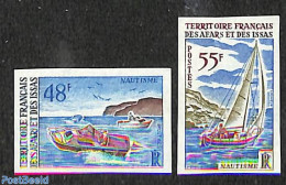 Afars And Issas 1970 Watersports 2v, Imperforated, Mint NH, Sport - Transport - Sailing - Ships And Boats - Unused Stamps