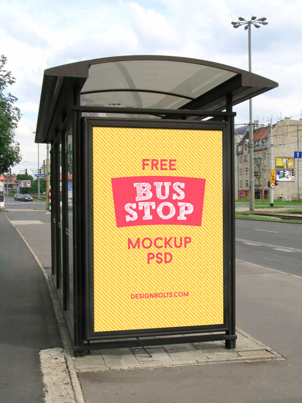 Free Bus Stop Advertising Mockup Free Graphics