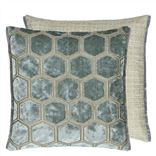 Manipur Silver Velvet Cushion