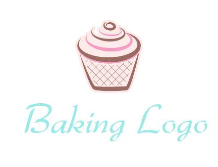 cupcake with swirl cream logo icon