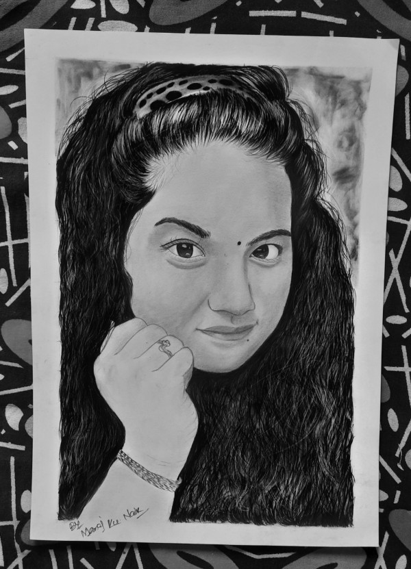 Pencil sketch of  Sushree sudha das - DesiPainters.com