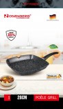 Poêle - GRILL 28CM- REVÊTEMENT PIERRE Marble - Tous feux + induction