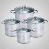 Set de 4 casseroles (8 pièces) en Inox - Faitout - Marmite - Tous feux + induction - Im...