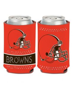 Cleveland Browns 12 oz Bling Orange Can Koozie Holder